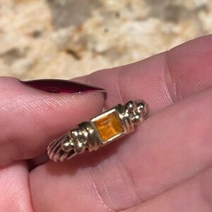 David Yurman dainty citrine ring with 14k accents